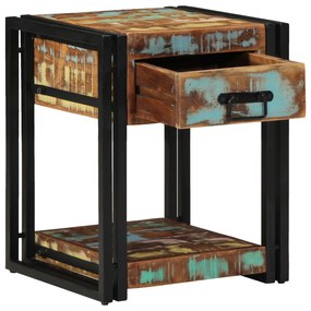 vidaXL Cômoda de Cabeceira 40x40x50 cm Madeira Reutilizada Maciça
