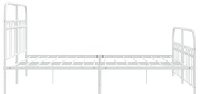 Estrutura de cama com cabeceira e pés 160x200 cm metal branco