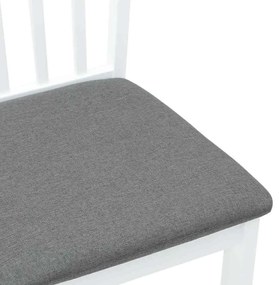 Cadeiras de jantar com almofadões 2 pcs madeira maciça branco