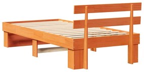 Estrutura da Cama Castanho-mel 75 x 190 cm Madeira de Pinheiro