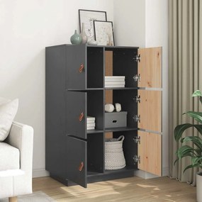 Aparador alto 67x40x108,5 cm pinho maciço cinza