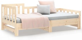 Sofá-cama de puxar 2x(80x200) cm madeira de pinho maciça