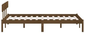 Estrutura de cama 120x200 cm madeira pinho maciço castanho mel