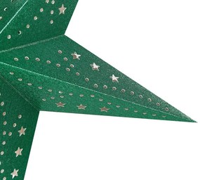Conjunto de 2 estrelas de papel com LED em verde brilhante 45 cm MOTTI Beliani