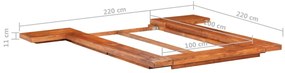 Estrutura p/ futon japonês madeira acácia maciça 100x200 cm