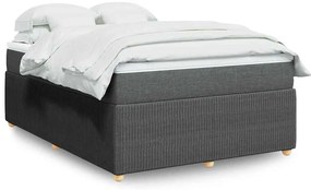 vidaXL Cama com molas/colchão 160x200 cm tecido cinzento-escuro