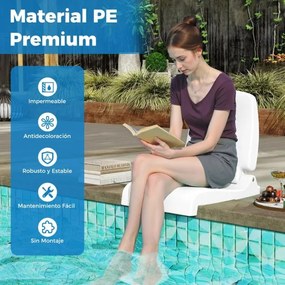 Cadeira dobrável portátil para exterior, piscina branca