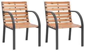 Cadeiras de jardim 2 pcs madeira de abeto maciça