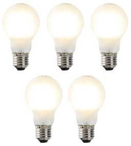 Conjunto de 5 lâmpadas LED reguláveis E27 A60 fosco 7W 806lm 2700K