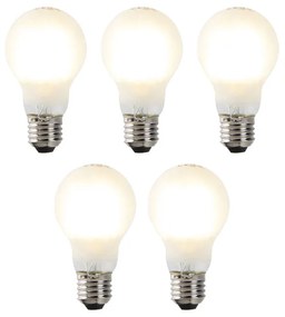 Conjunto de 5 lâmpadas de filamento LED reguláveis E27 A60 7W 806 lm 2700K
