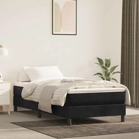 vidaXL Colchão de molas ensacadas 90x210x20 cm veludo preto
