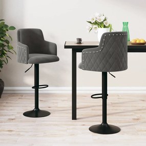 vidaXL Bancos de bar 2 pcs veludo cinzento-escuro