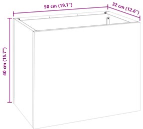 Vaso de Jardim Castanho 50 x 32 x 40 cm Aço envelhecido