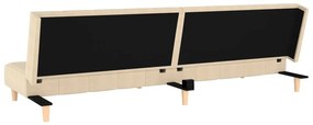 Sofá-cama de 2 lugares tecido cor creme