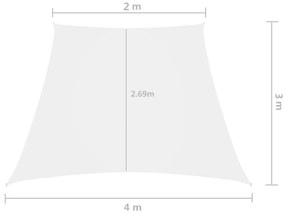 Para-sol estilo vela tecido oxford trapézio 2/4x3 m branco