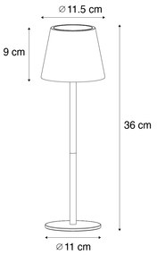 Candeeiro de mesa branco com LED regulável e recarregável RGB IP54 - Murdock Moderno