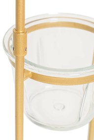 Candeeiro de pé Art Déco dourado com vidro branco - Isabella Art Deco,Design