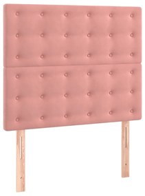 Cama com molas/colchão 80x200 cm veludo rosa