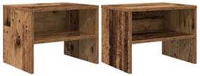 Armário de Cabeceira 2 pcs Madeira antiga 40 x 30 x 30 cm