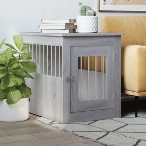 vidaXL Móvel casota para cão derivados de madeira cinza sonoma