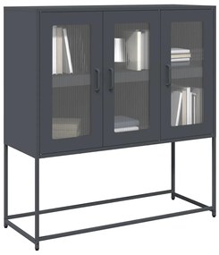 vidaXL Aparador 100,5x39x107 cm aço laminado a frio antracite