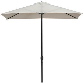 Meio chapéu de sol 230x130x245 cm chapéu de sol para Parede Jardim com Manivela e Vara Metálica Ø38 mm Terraço Varanda Creme