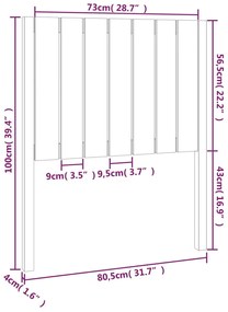 Cabeceira de cama 80,5x4x100 cm pinho maciço castanho mel