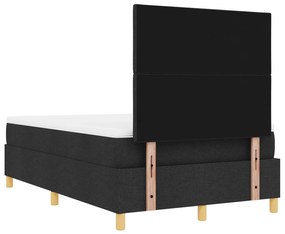 Cama Box Spring com Colchão e Banco Preto 120x200 cm Tecido