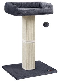 Arranhador para gatos 71 cm com plataforma cinzento escuro