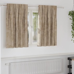 vidaXL Cortinas Veludo 2 pcs com Olhais Champagne 140x140 cm