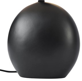 Candeeiro de Mesa Japandi Preto com Abajur de Linho - Timo Japandi