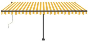 Toldo automático LED e sensor de vento 450x350cm amarelo/branco
