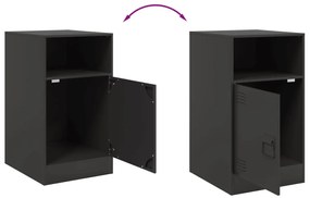 Mesas de cabeceira 2 pcs 34,5x39x62 cm aço preto