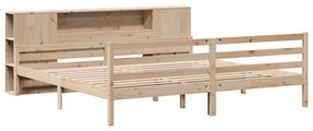 Cama com estante sem colchão 200x200 cm pinho maciço