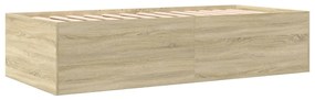 Sofá-cama com gavetas sem colchão 75x190 cm carvalho sonoma