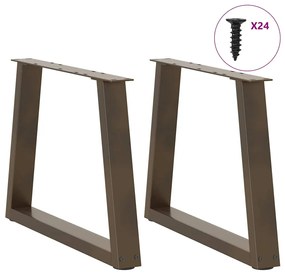 Pés para mesa de centro em formato de V, 2 peças, aço natural, 70x(42-