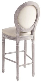 Bancos de bar 2 pcs linho branco