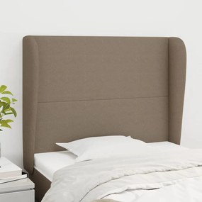 Cabeceira cama c/ abas tecido 93x23x118/128cm cinza-acastanhado