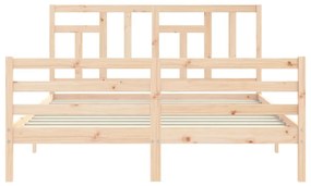Estrutura de cama com cabeceira 160x200 cm madeira maciça