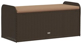 Banco de arrumação com almofadão 115x51x52 cm vime PE castanho