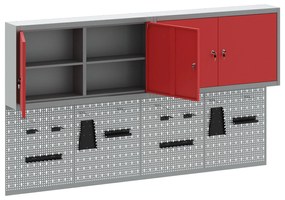 Conjunto de Armário e Painel de Ferramentas vidaXL com 6 Peças Montado