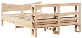 Estrutura de cama com cabeceira 120x200 cm pinho maciço