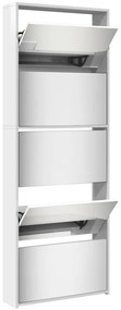 Sapateira c/espelho 5 divisórias 63x17x169,5cm branco brilhante
