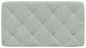 Almofadão de cabeceira 90 cm veludo cinzento-claro