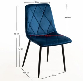 Cadeira Lyke Veludo - Azul