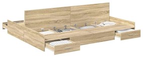 Estrado de cama com arrumação Carvalho sonoma 140 x 190 cm