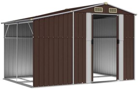 Abrigo de jardim 277x192,5x179 cm aço galvanizado castanho