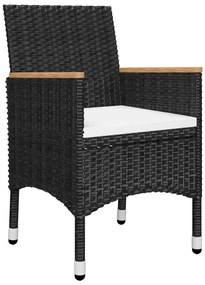 7 pcs conjunto de jantar para jardim preto
