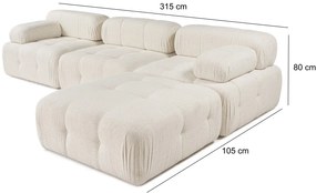 **** Sofá de Canto Doblo – Creme – 300x200 cm

**