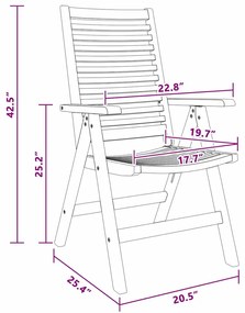 Cadeiras de Jardim vidaXL Dobráveis 6 pcs Madeira de Teca Maciça